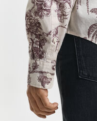 Regular fit trädmönstrad skjorta i bomullsvoile