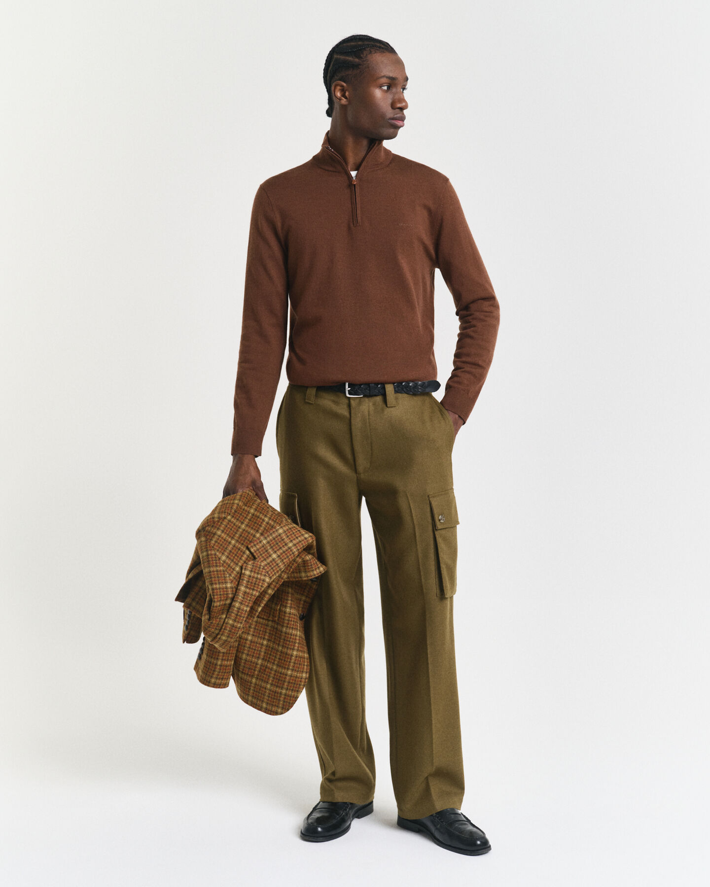 Tr&ouml;ja med half-zip i extra fin merinoull