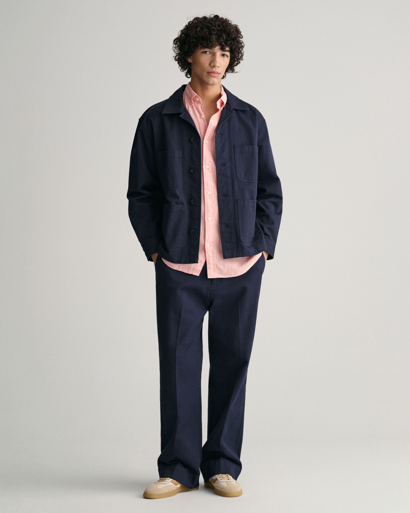 Regular fit kort&auml;rmad linneskjorta