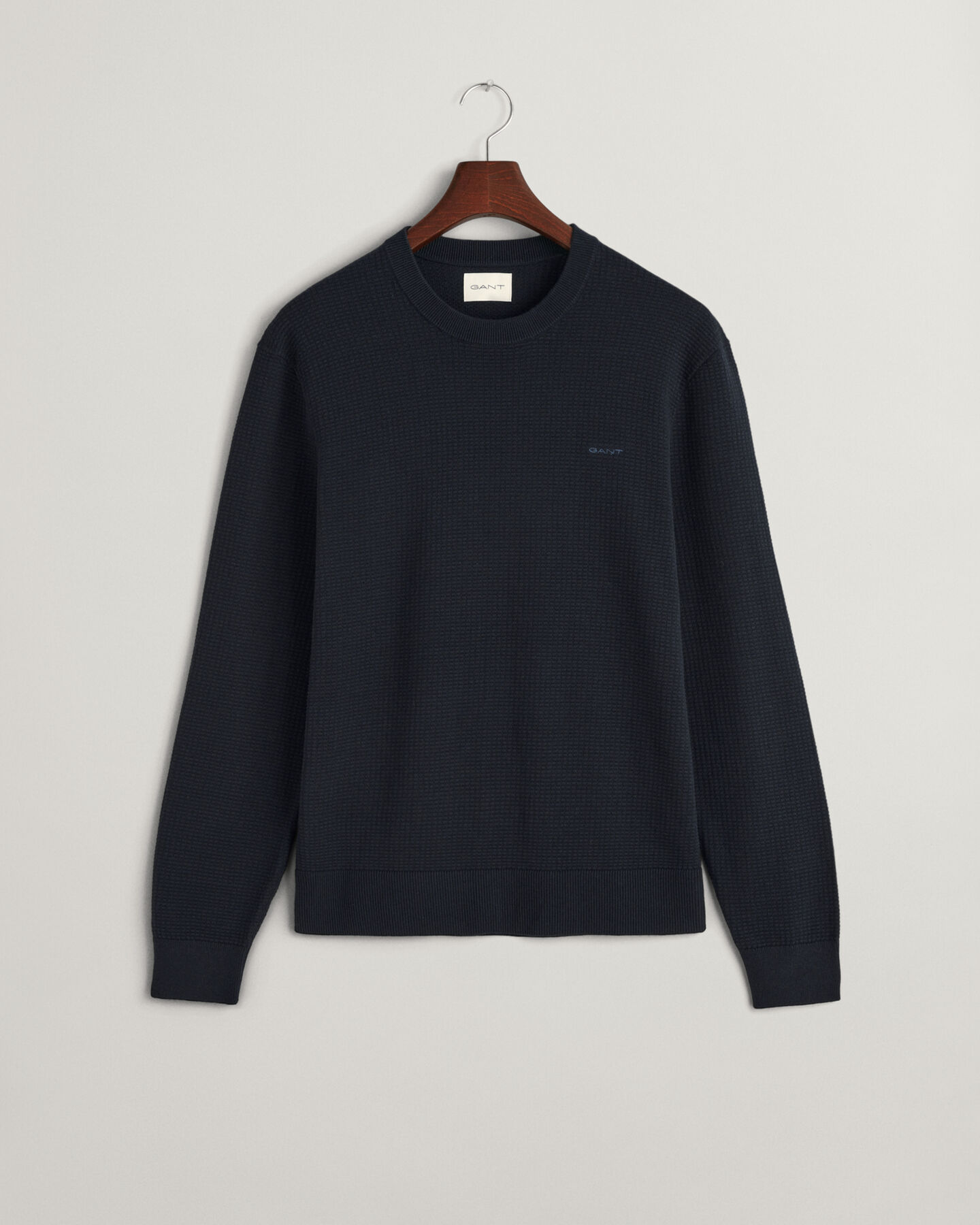 Textured Cotton Crew Neck Sweater