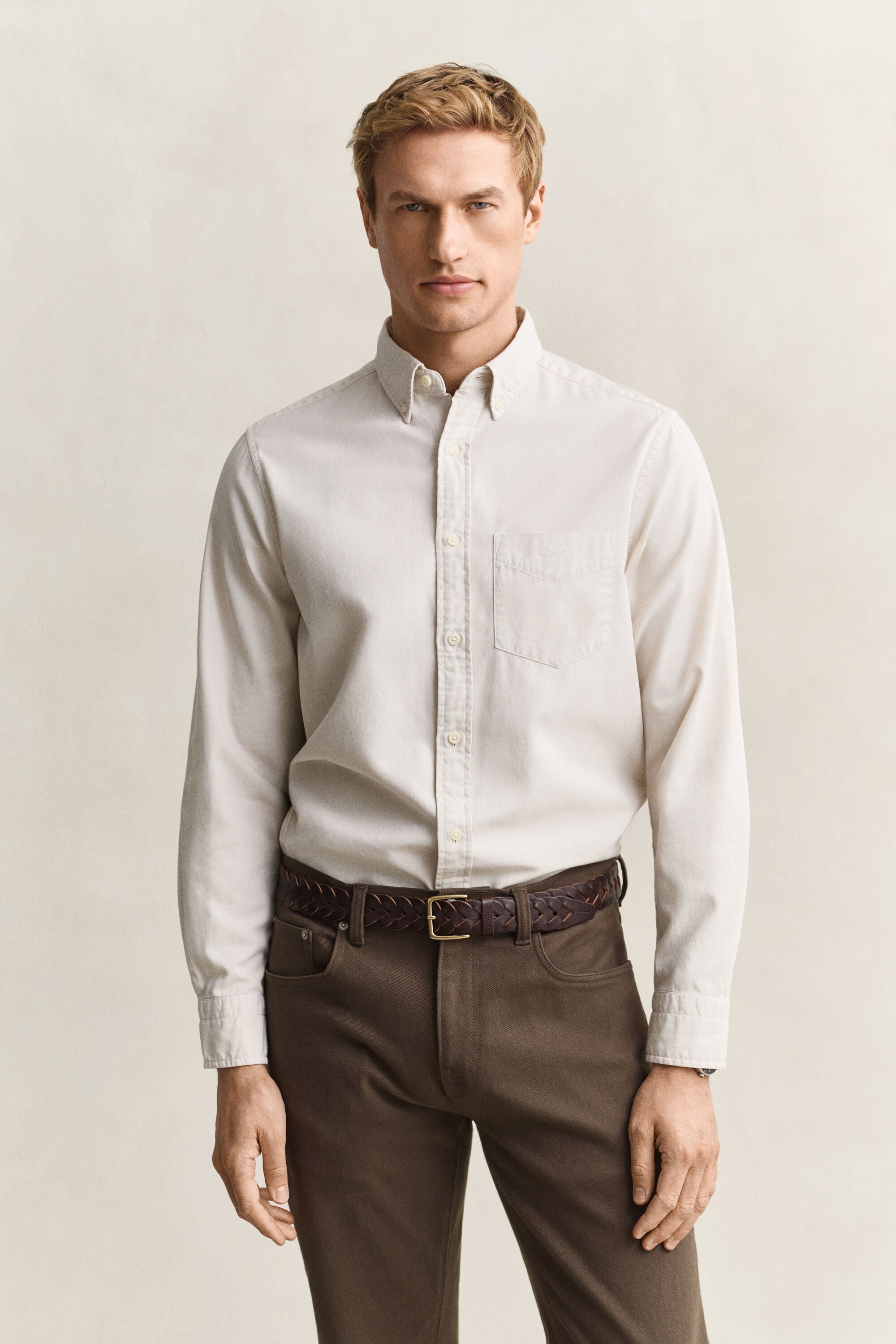 Regular fit twillskjorta