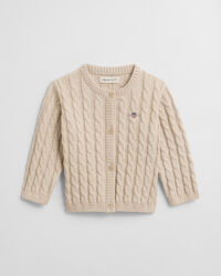 Baby Shield kabelstickad cardigan i bomull