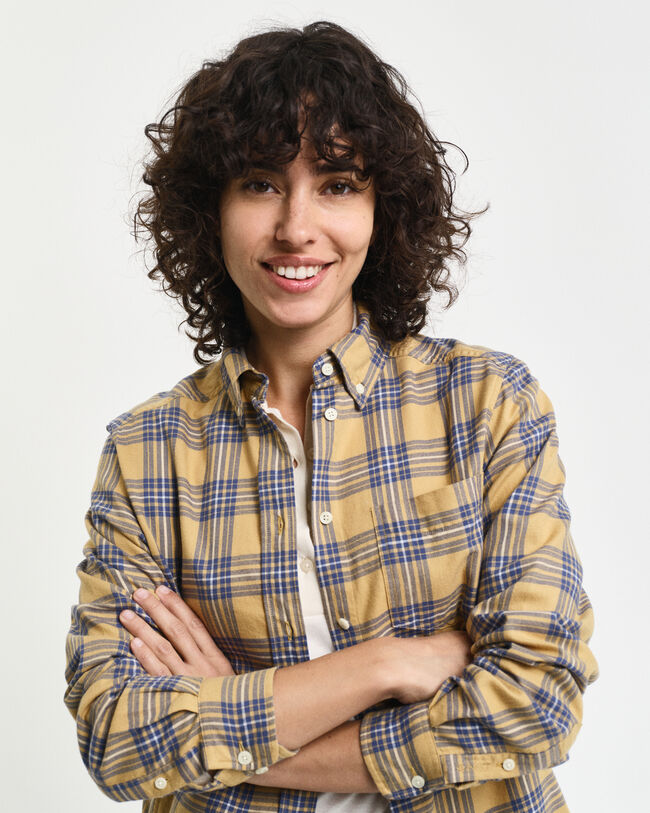 Regular fit rutig flanellskjorta