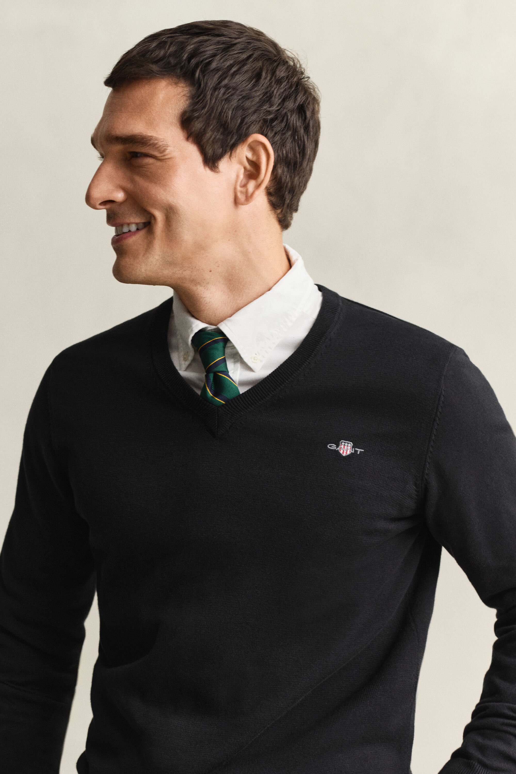 Klassisk V-ringad bomullströja