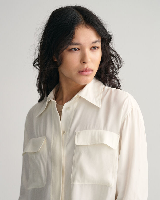 Relaxed fit skjorta med ficka med lock