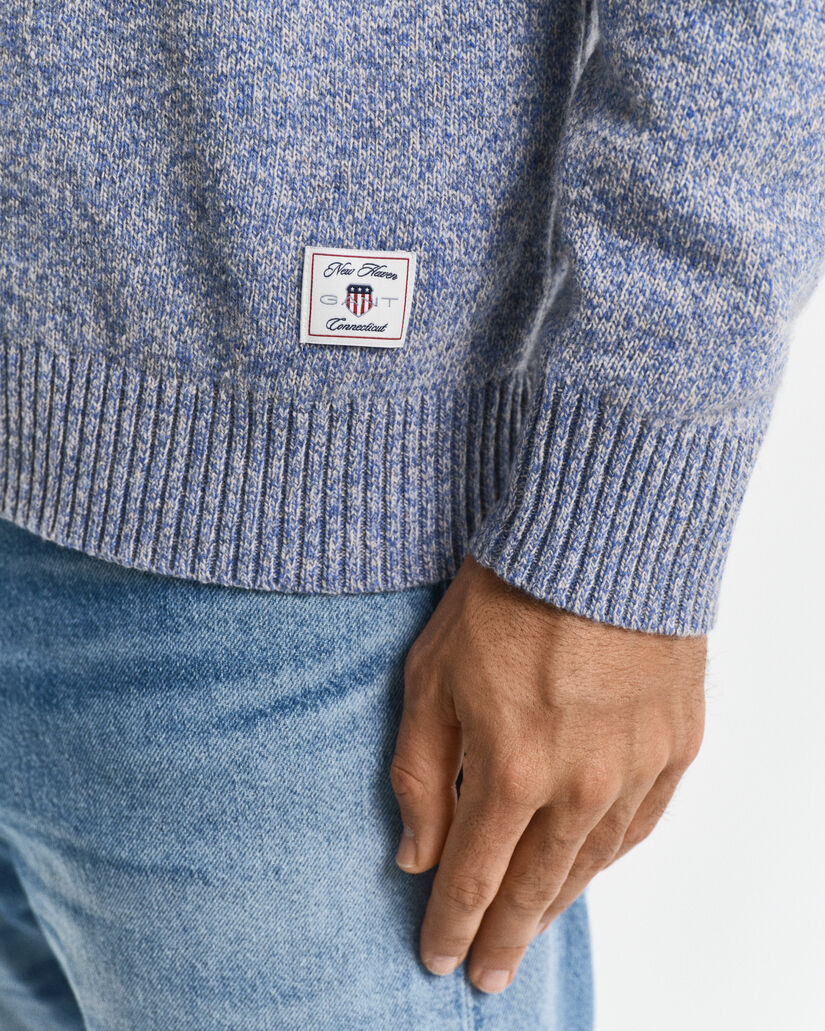 Rundhalsad tröja i ullmouliné