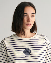 Randig T-shirt med monogram