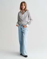 Regular fit randig skjorta med kontrastkrage