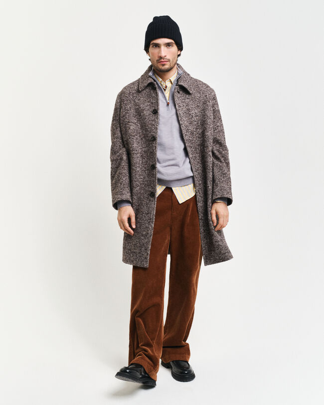 Tr&ouml;ja med halv dragkedja i extra fin merinoull