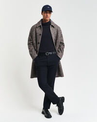 Slim fit kostymbyxor med fiskbensmönster