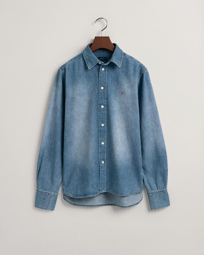 Teen Boys Indigof&auml;rgad skjorta