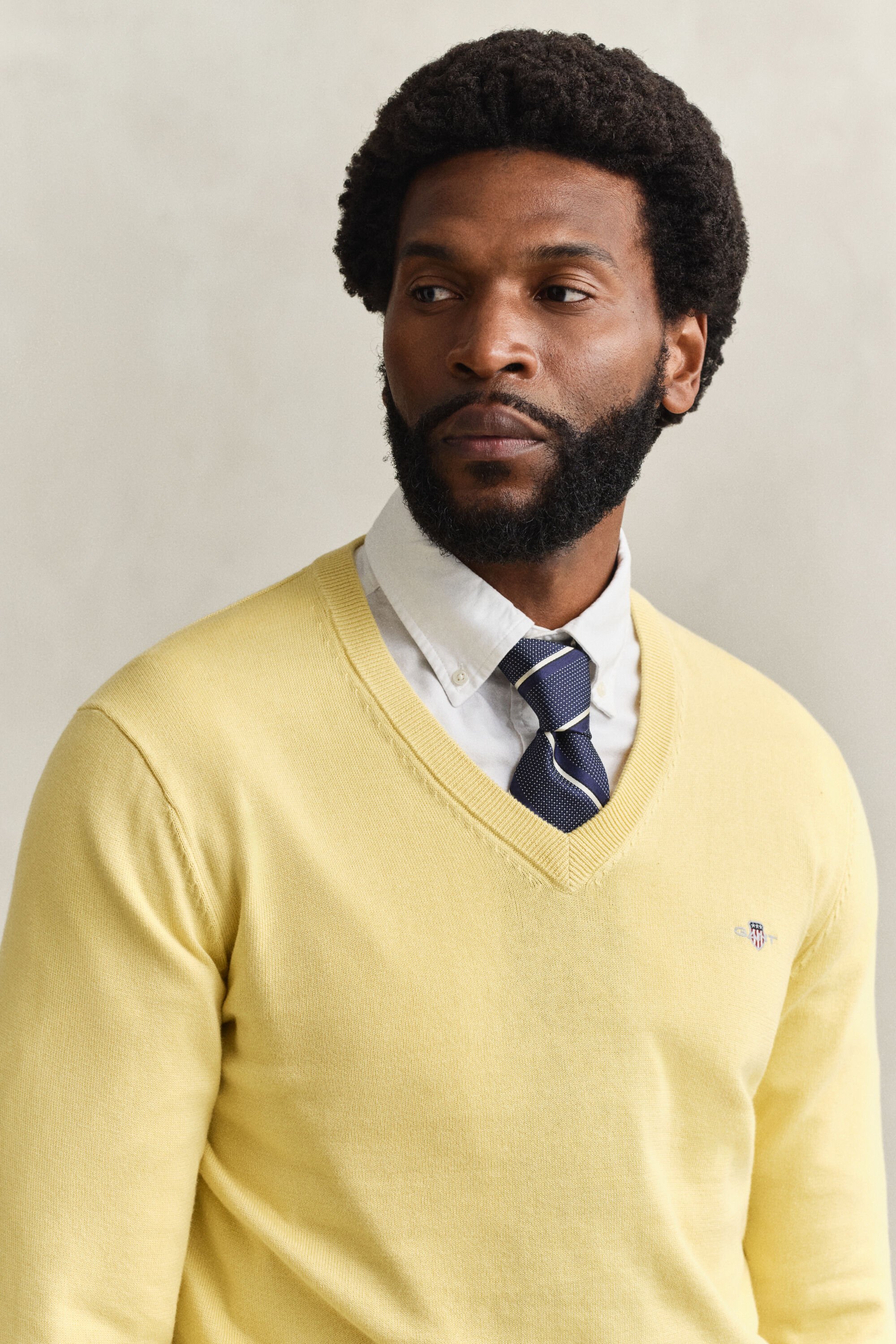 Klassisk V-ringad bomullströja