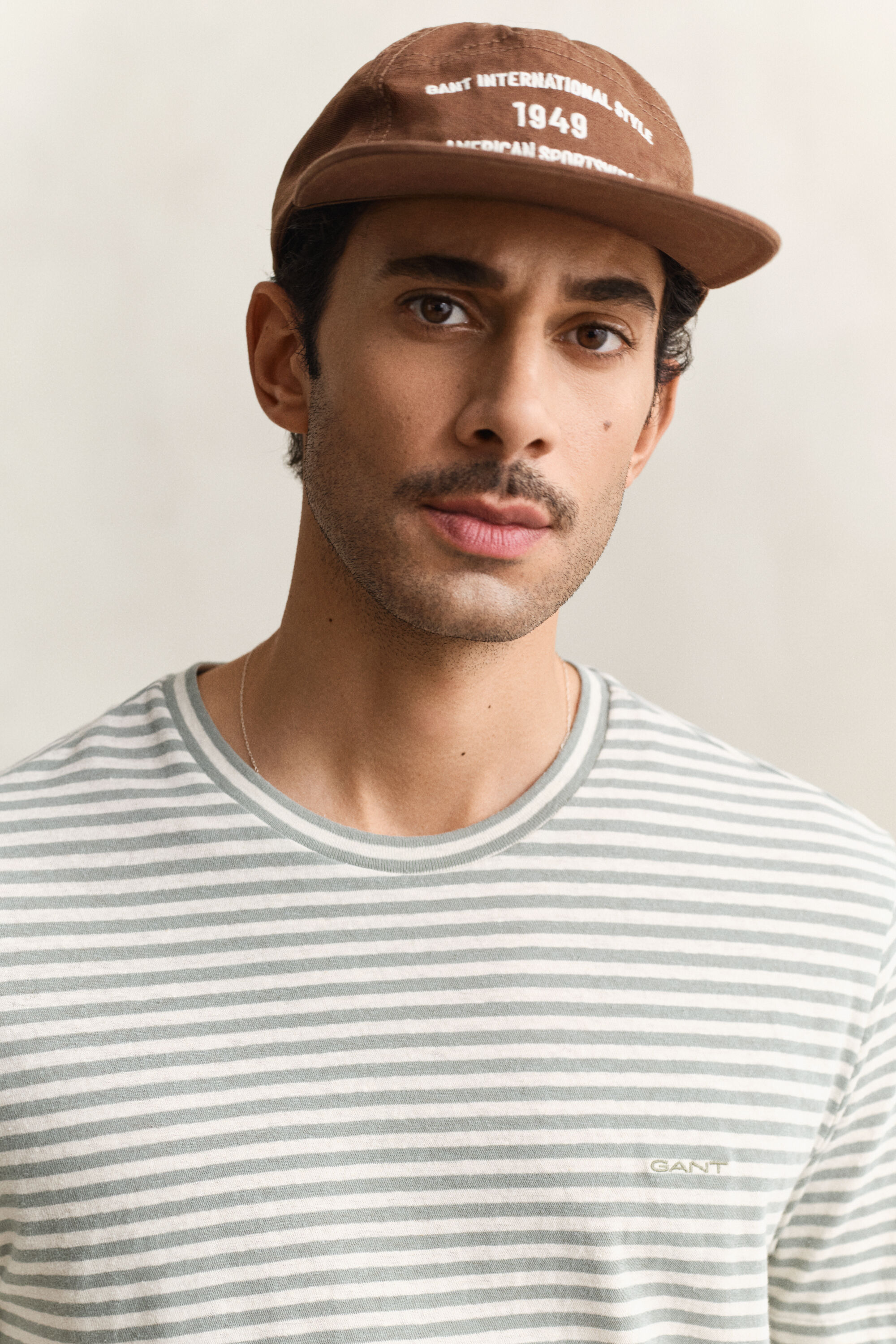 Randig T-shirt i bomull och linne