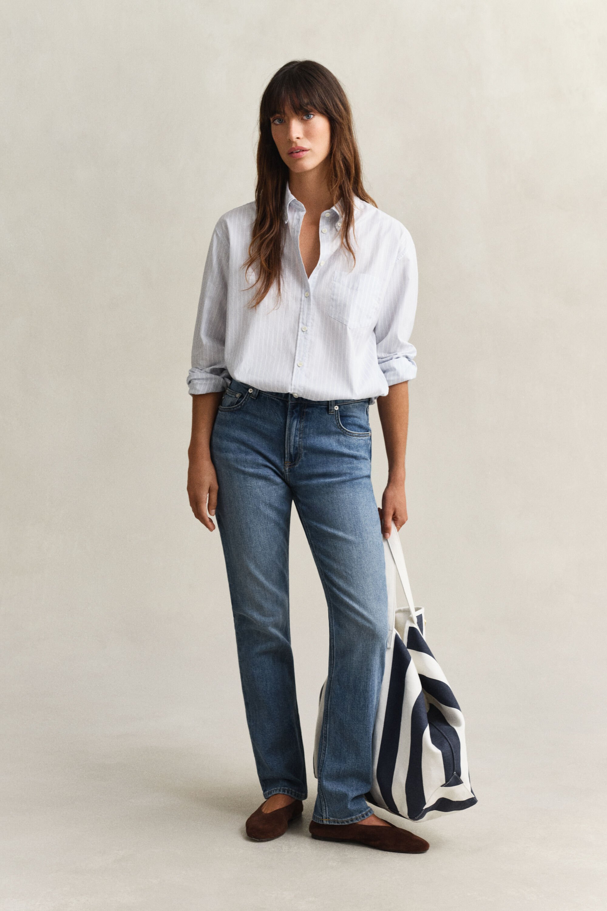 Stretchjeans med raka ben