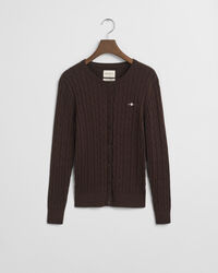 Kabelstickad kofta i bomullsstretch