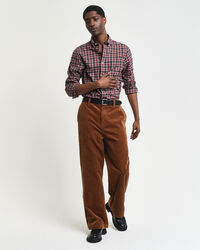 Regular fit rutig tunn twillskjorta