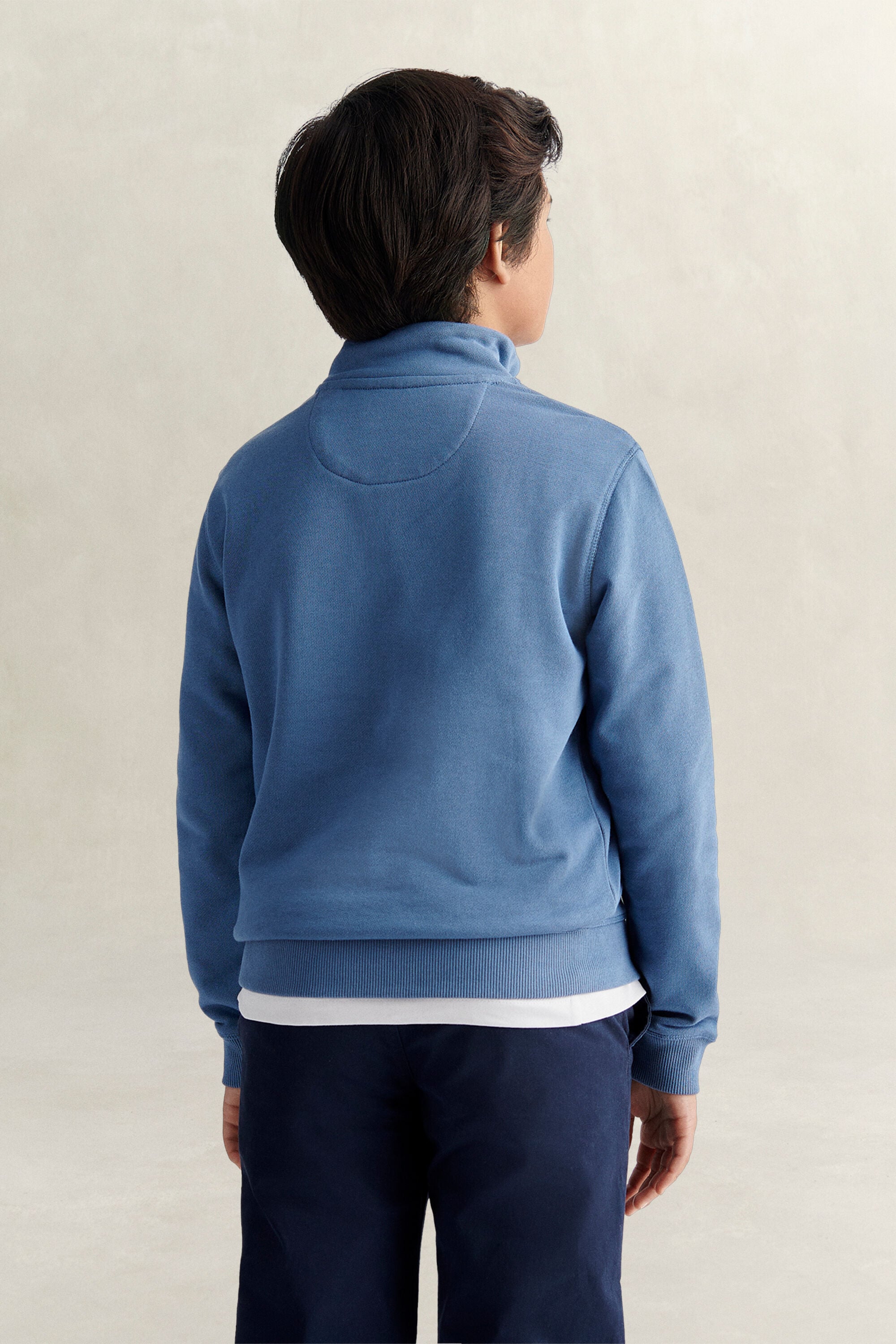 Teen Boys sweatshirt med half-zip och sköldemblem