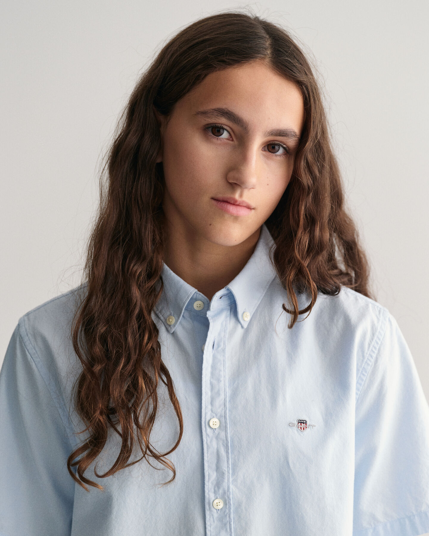 Teens kort&auml;rmad oxfordskjorta