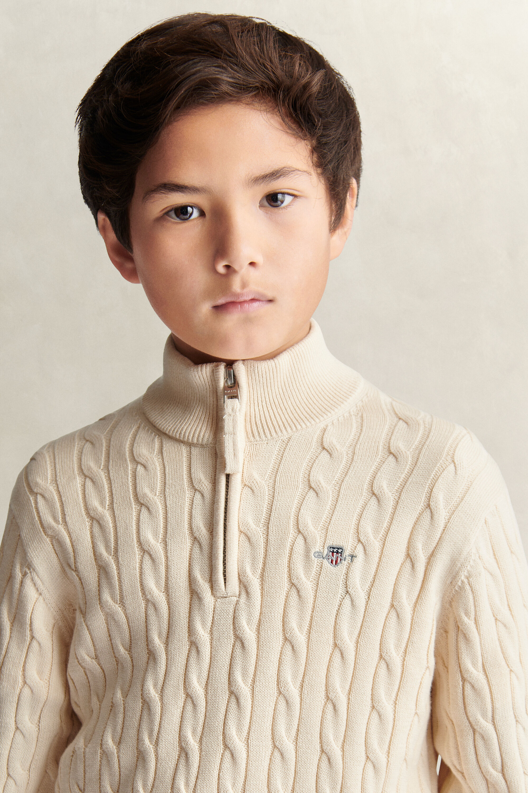 Teen Boys tröja med half-zip och sköldemblem