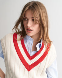 V-ringad kontrastf&auml;rgad slipover