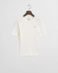 Kabelstickad tröja i bomullsstretch