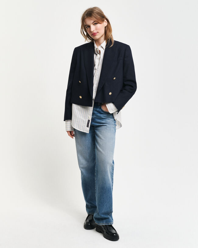 Regular fit klassisk randig oxfordskjorta