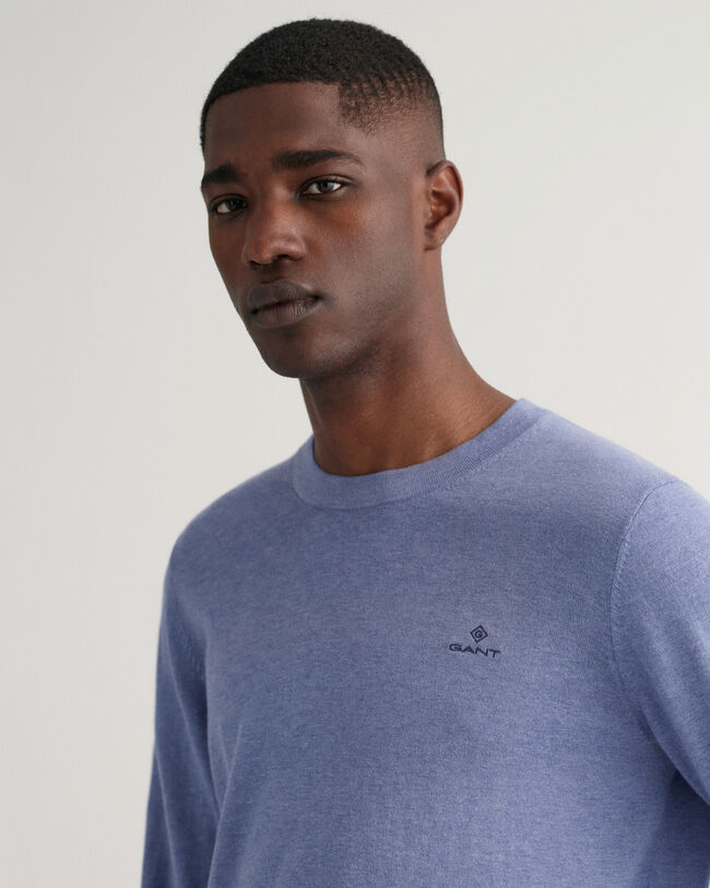 Crew neck tr&ouml;ja i bomull och kashmir