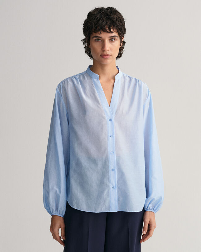 Relaxed fit blus i bomull och silke
