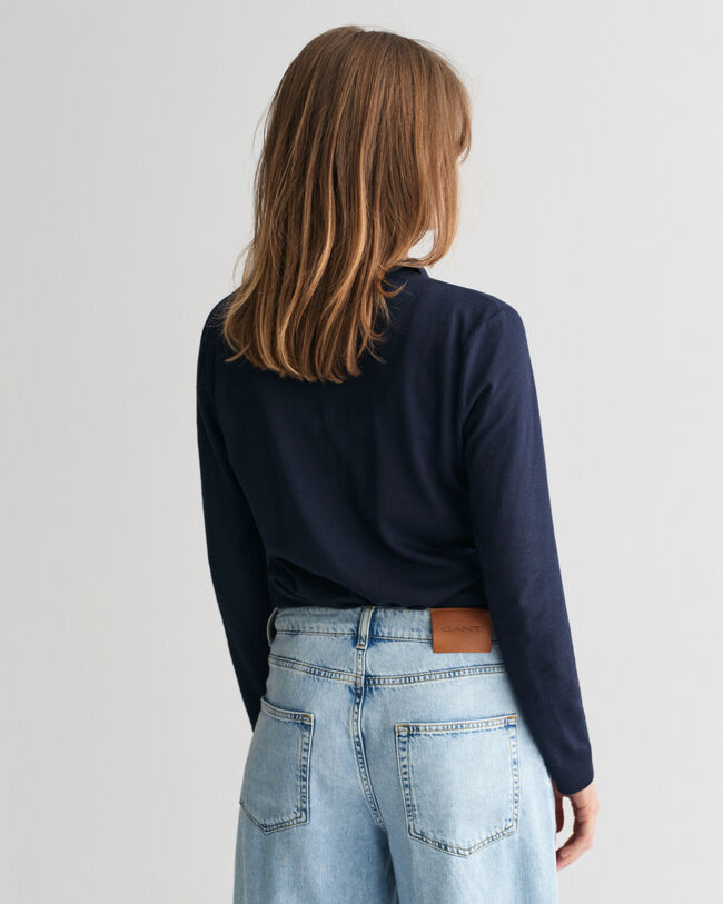 Sömlös långärmad pikétröja