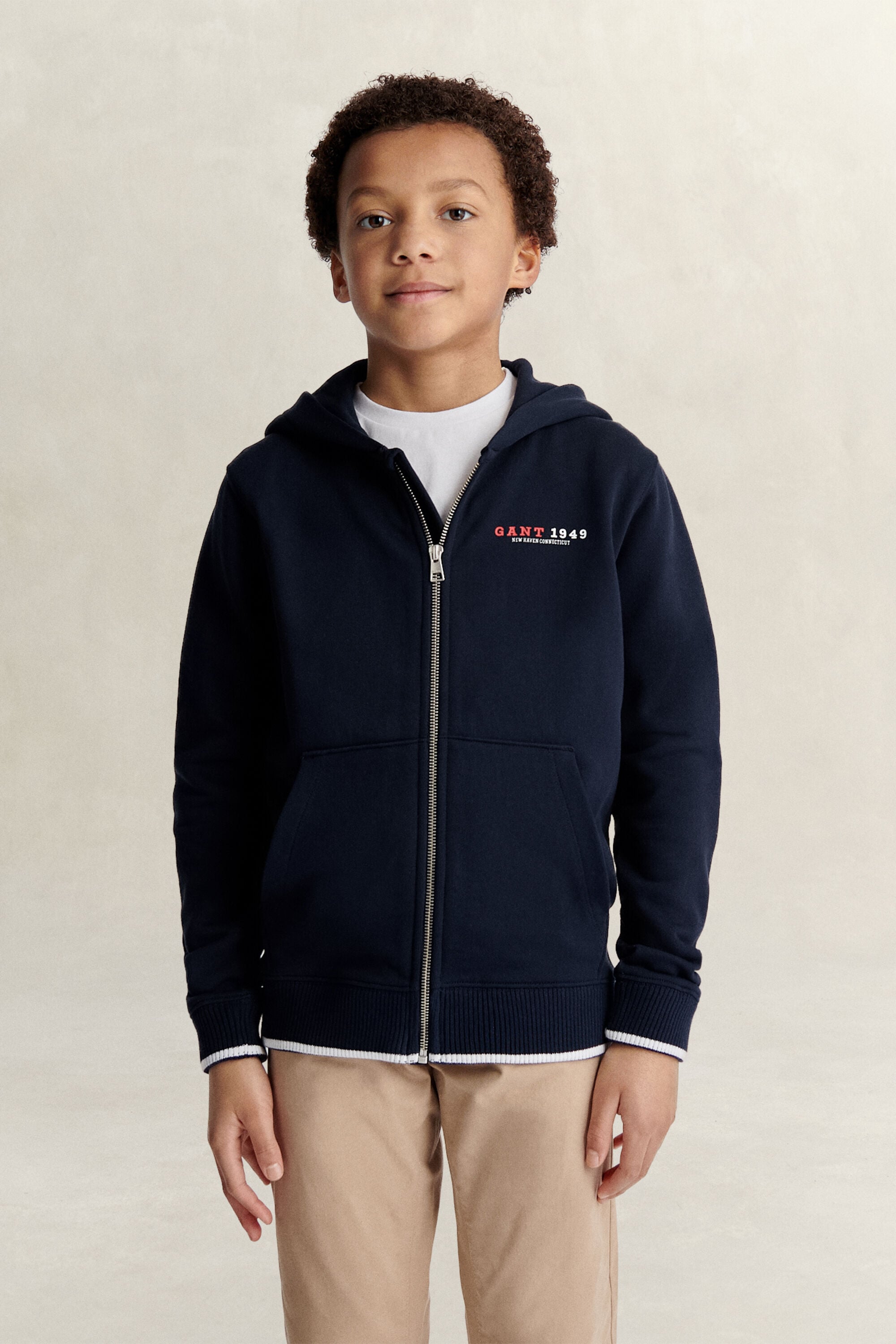 Teen Boys hoodie med dragkedja och tryck