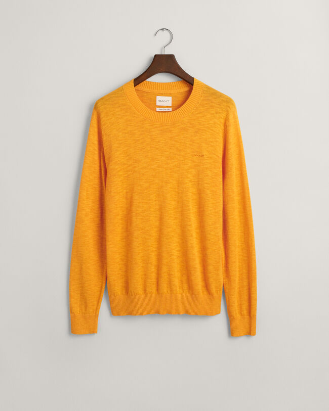 Rundhalsad tr&ouml;ja i bomull och linne