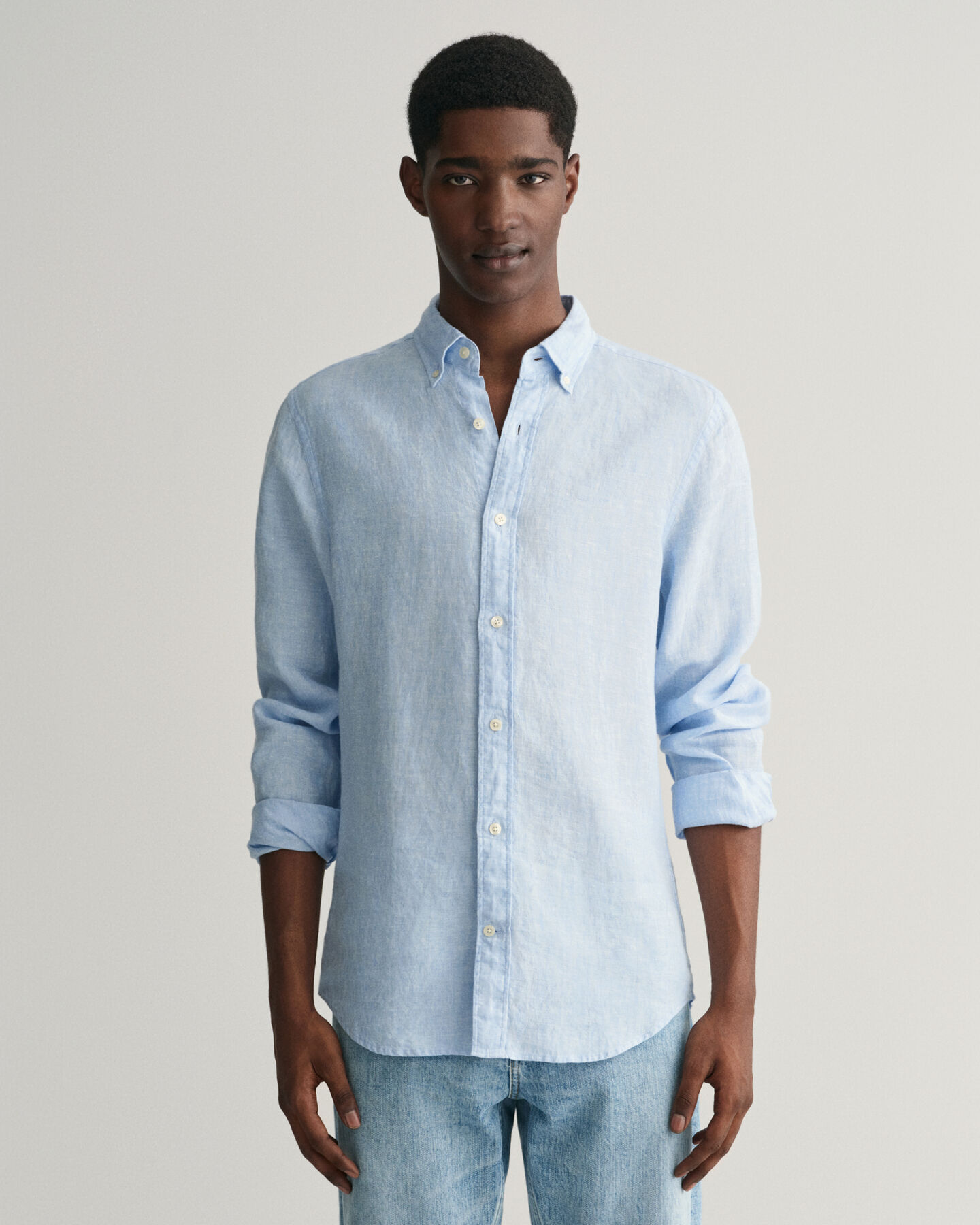 Slim fit linneskjorta