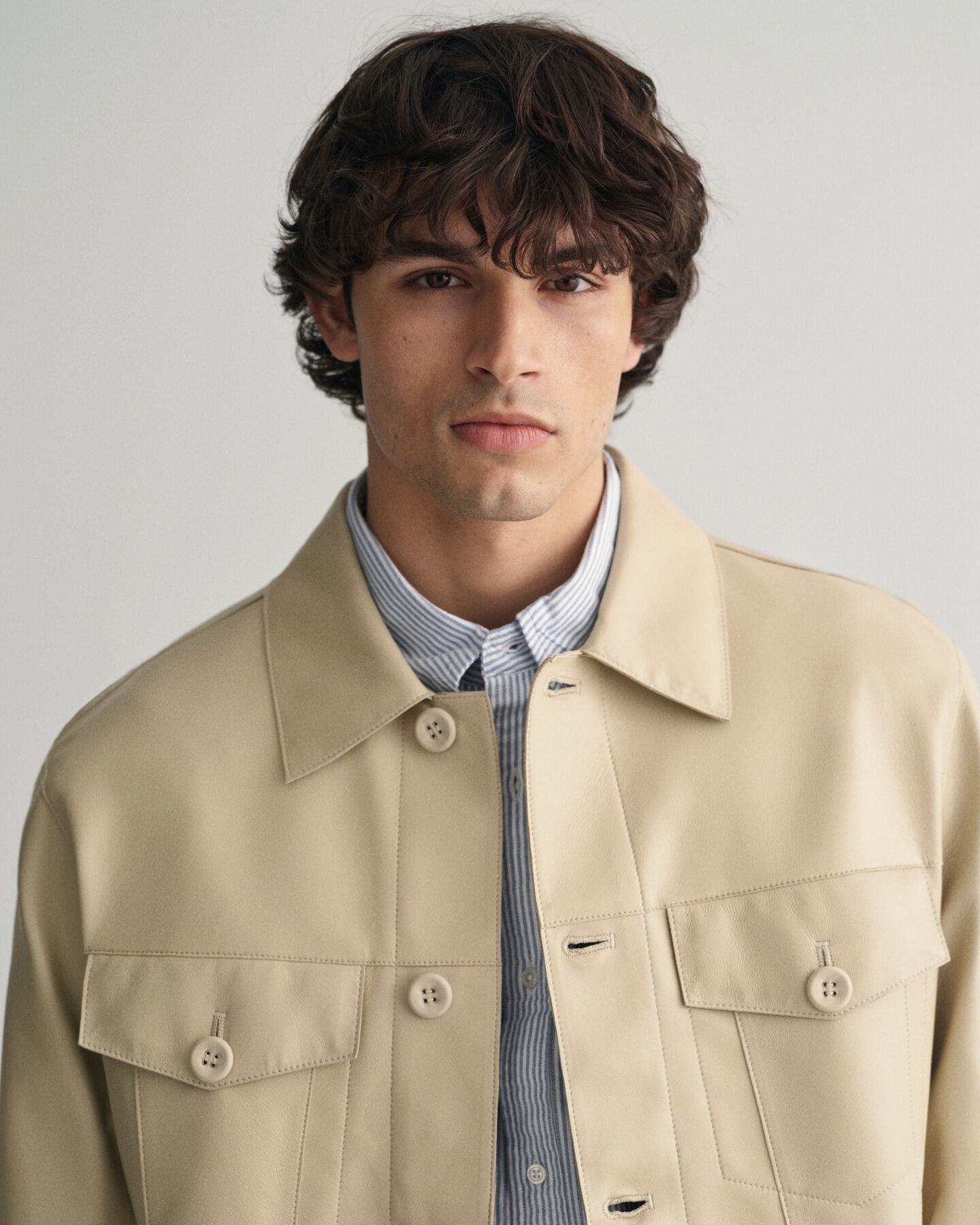 Truckerjacka i skinn