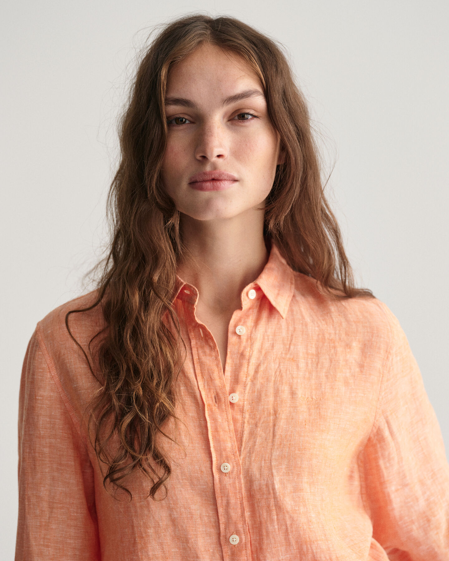 Regular fit skjorta i linnechambray