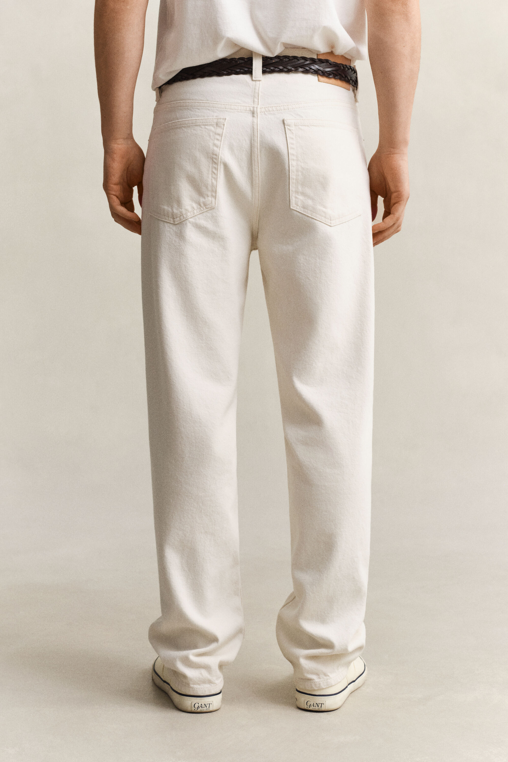 Straight fit jeans i écru