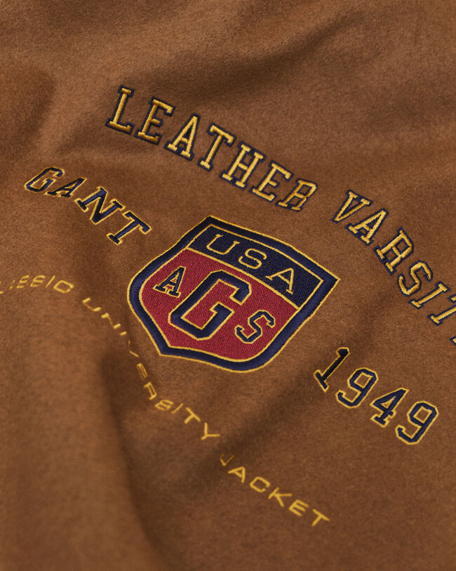 GANT Varsity Jacket i skinn