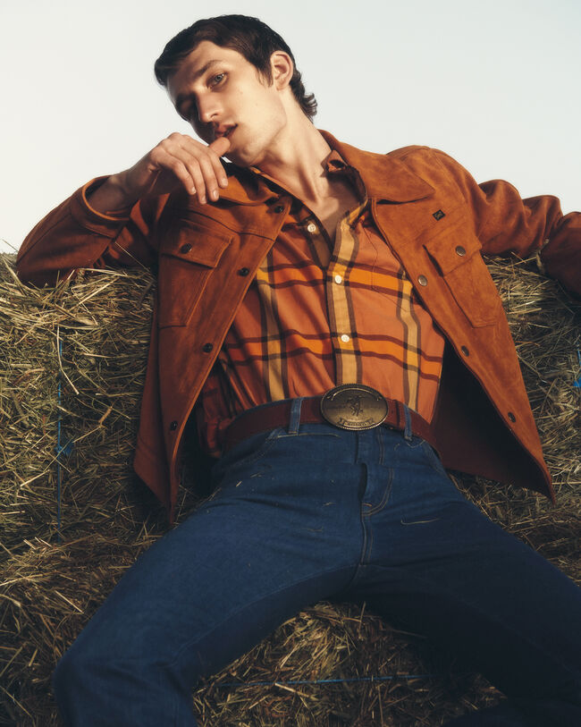 Wrangler x GANT relaxed fit rutig oxfordskjorta