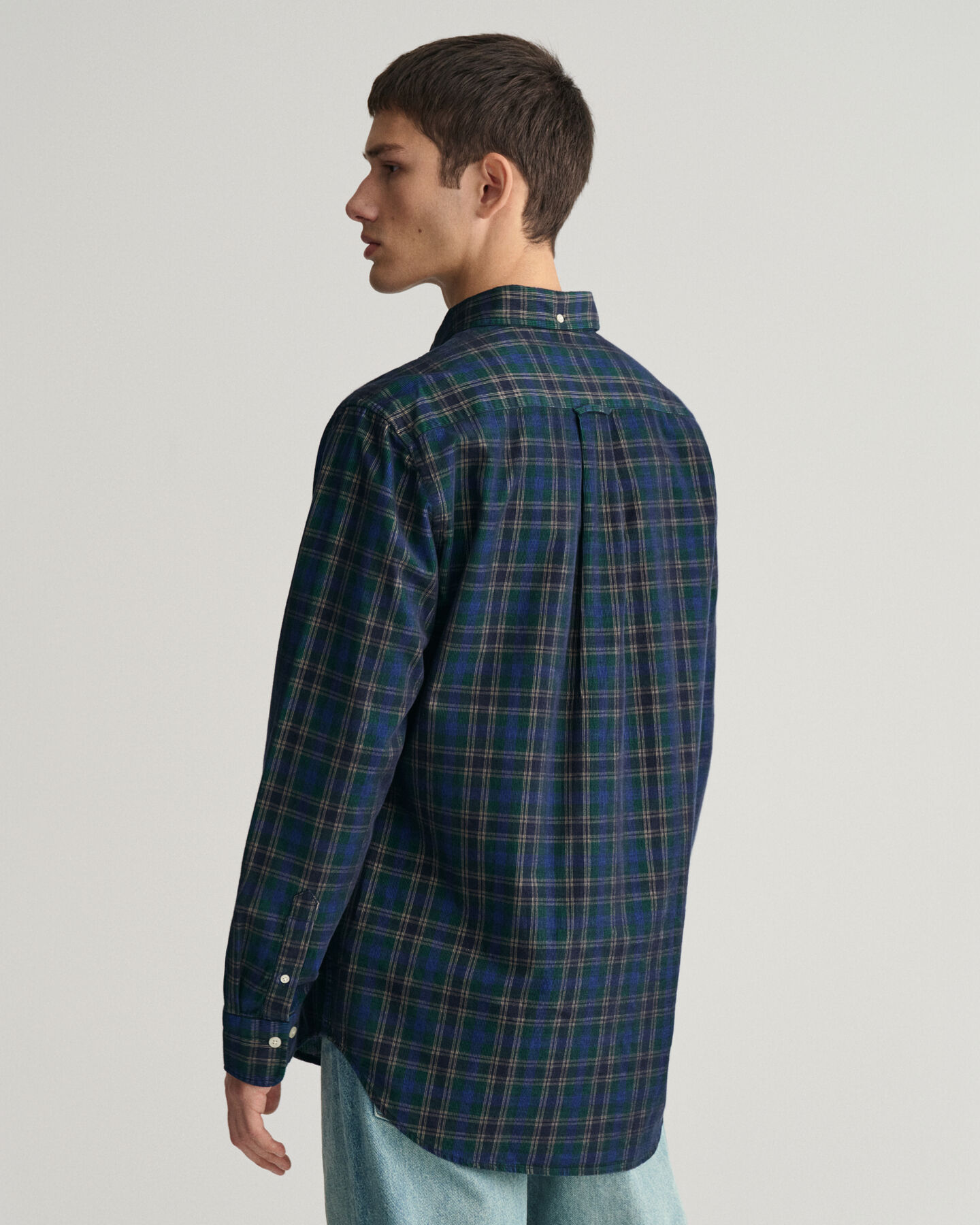 Regular fit rutig manchesterskjorta