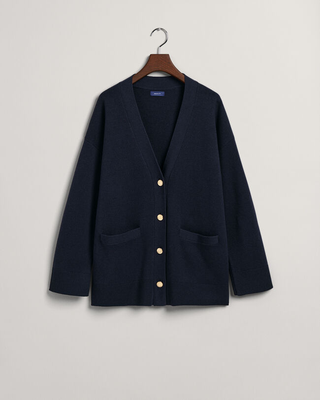 Relaxed fit V-ringad kofta