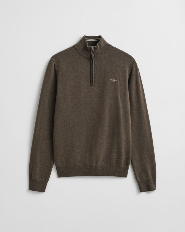 Tröja i superfin lammull med half-zip