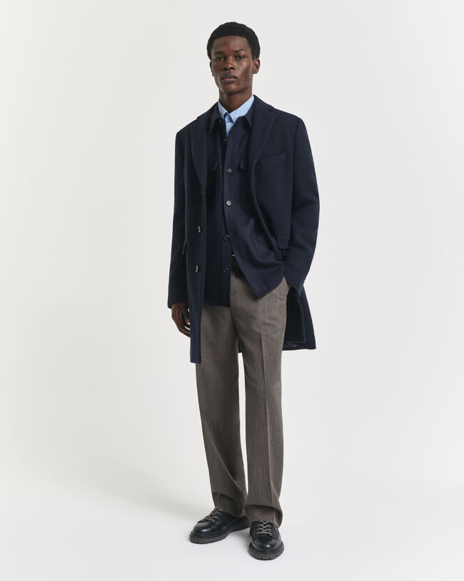 Fiskbensmönstrade kostymbyxor