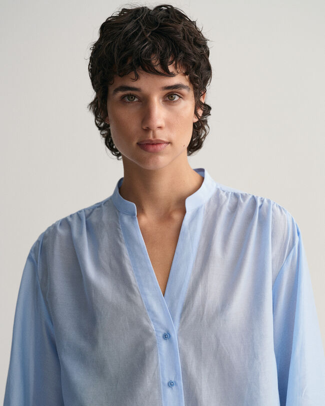 Relaxed fit blus i bomull och silke