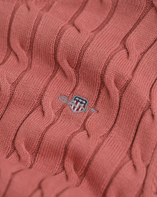 Teen Girls kabelstickad tröja i bomullsstretch med rund halsringning