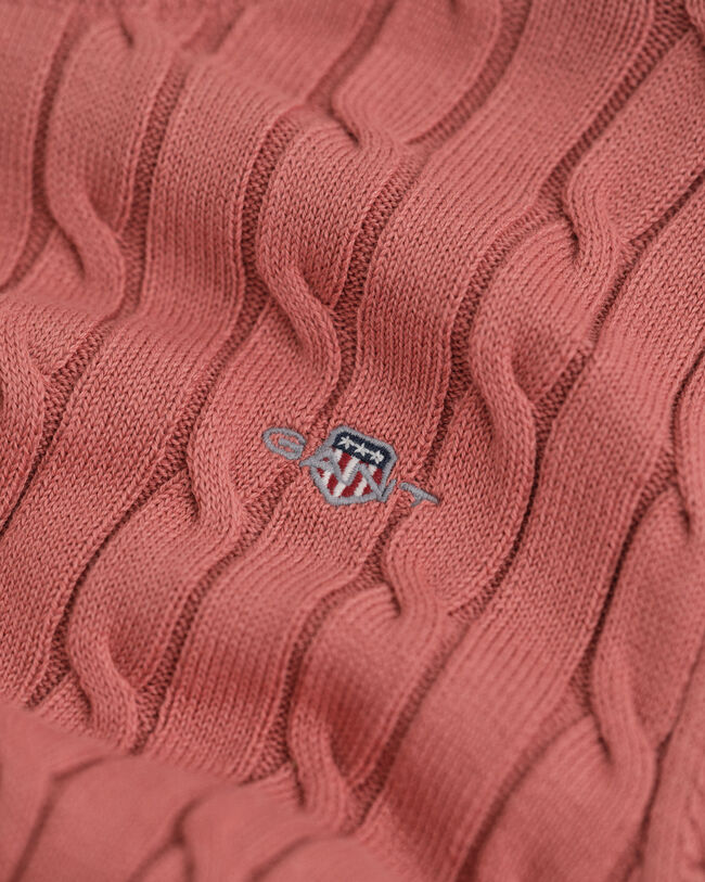 Teen Girls kabelstickad tröja i bomullsstretch med rund halsringning