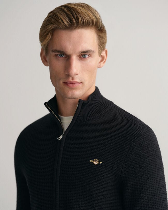 Bomullscardigan med struktur