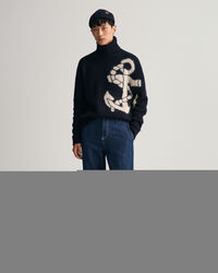 Relaxed fit jeans i bomull och linne