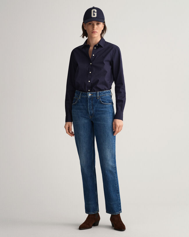 Regular fit poplinskjorta