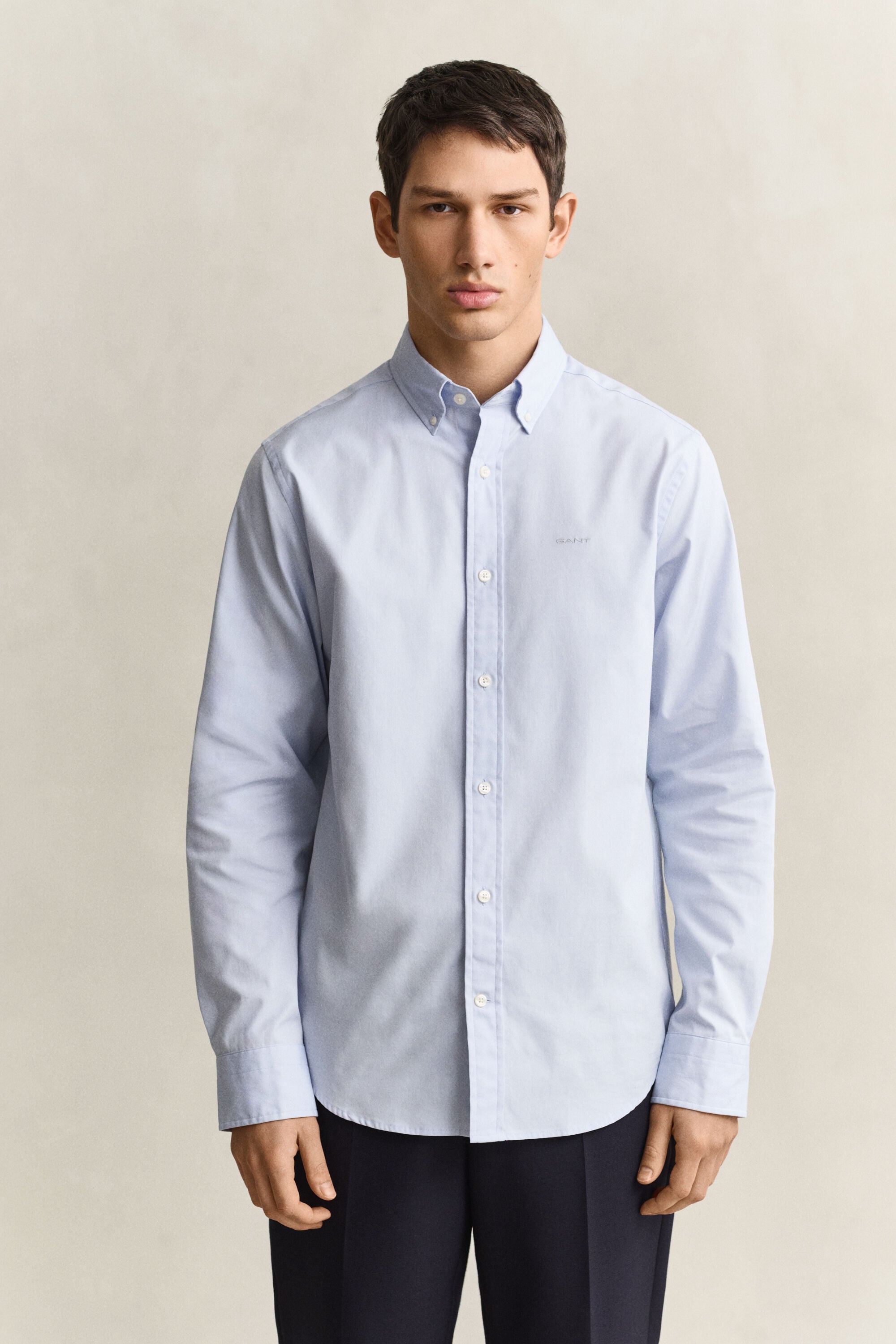 Regular fit pinpointvävd oxfordskjorta