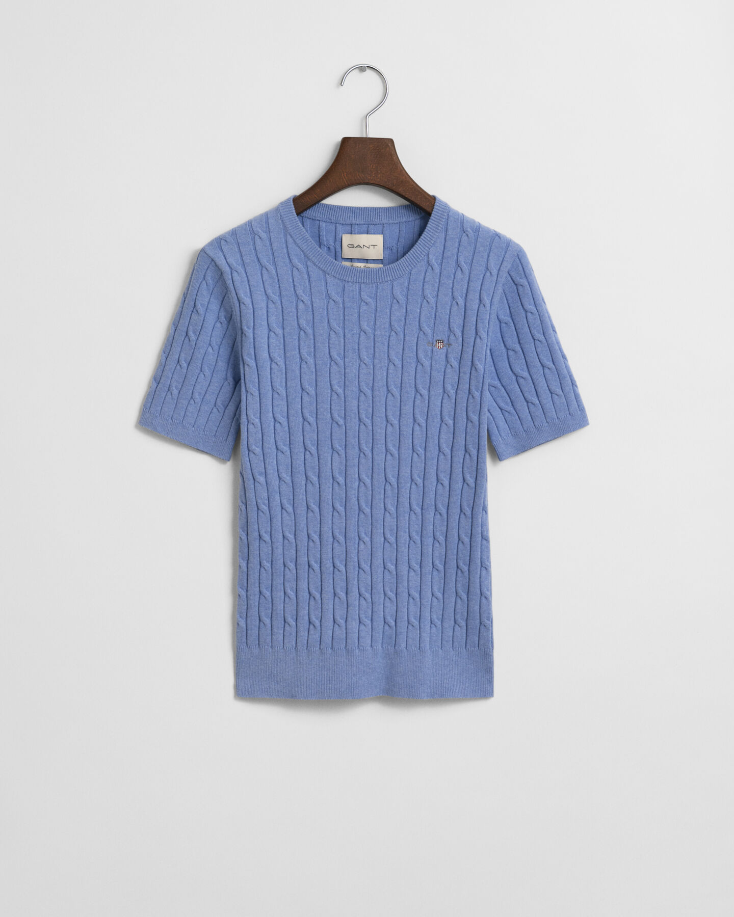 Kabelstickad tröja i bomullsstretch