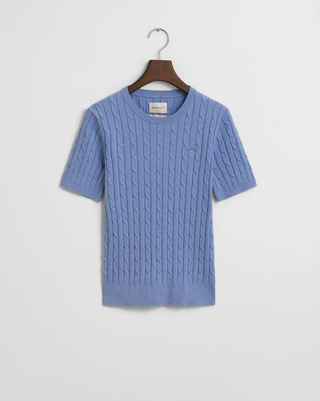 Kabelstickad tröja i bomullsstretch